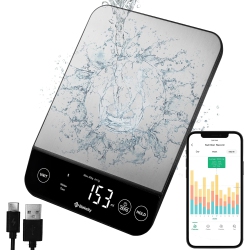 ETEKCITY Luminary 22Lb Food Nutrition Bluetooth Kitchen Digital Scale, Waterproof, Rechargeable, Ounces And Grams for Weight Loss, Cooking, 304