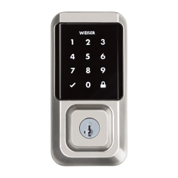 WEISER Halo Satin Nickel Wifi Smart Lock, Keyless Entry Door Lock, Touchscreen Keypad Door Lock, Amazon Alexa & Google Assistant/google Home