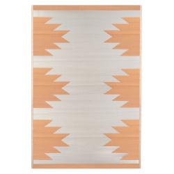 NORTHLIGHT 4' X 6' And Beige Southwestern Print Rectangular Outdoor Area Rug In Orange