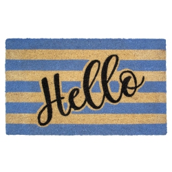NORTHLIGHT Natural Coir "hello" Outdoor Rectangular Doormat 18" X 30