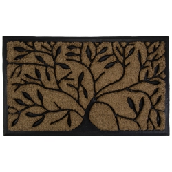 NORTHLIGHT Tree Of Life Rectangular Coir Door Mat 29.5" X 17.75