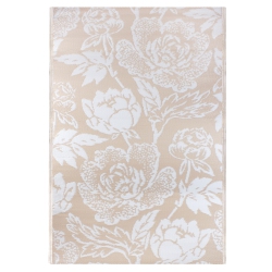 NORTHLIGHT 4' X 6' Pink Beige And Floral Rectangular Outdoor Area Rug In White
