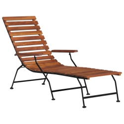 VIDAXL Outdoor Deck Chair Solid Acacia Wood
