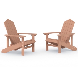VIDAXL Garden Adirondack Chairs 2 PCs HDpe In Brown