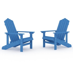 VIDAXL Garden Adirondack Chairs 2 PCs HDpe Aqua In Blue