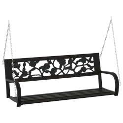 VIDAXL Garden Swing Bench 125 Cm Steel And Plastic In Black