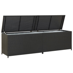 VIDAXL Patio Storage Box Poly Rattan 78.7"x19.6"x23.6" In Black