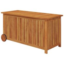 VIDAXL Garden Storage Box With Wheels 113X50X58 Cm Solid Wood Acacia