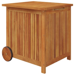 VIDAXL Garden Storage Box With Wheels 60X50X58 Cm Solid Wood Acacia