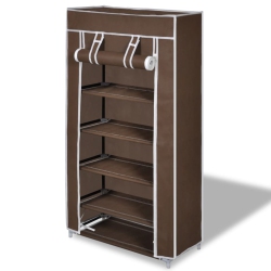 VIDAXL Fabric Shoe Cabinet With Cover 58 X 28 X 106 Cm In Brown