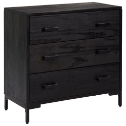 VIDAXL Chest Of Drawers 75X35X70 Cm Solid Pinewood In Black