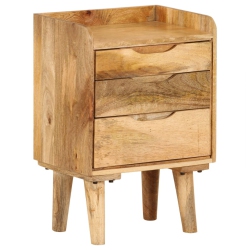 VIDAXL Bedside Cabinet Solid Wood 40X30X59.5 Cm In Mango