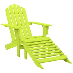 VIDAXL Garden Adirondack Chair With Ottoman Solid Fir Wood In Green