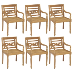 VIDAXL Batavia Chairs 6 PCs Solid Teak Wood