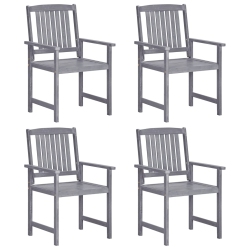 VIDAXL Garden Chairs 4 PCs Solid Acacia Wood In Grey
