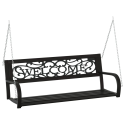 VIDAXL Garden Swing Bench 125 Cm Steel And Plastic In Black