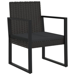 VIDAXL Garden Armchair With Cushion Poly Rattan In Black