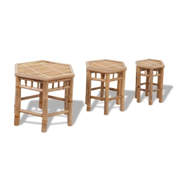 VIDAXL Garden Stools 3 PCs Bamboo