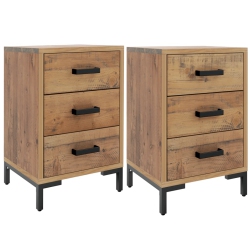 VIDAXL Bedside Cabinets 2 PCs 40X30X55 Cm Solid Wood Pine