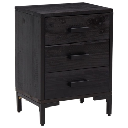 VIDAXL Bedside Cabinet 36X30X54 Cm Solid Pinewood In Black