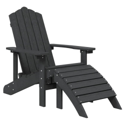 VIDAXL Garden Adirondack Chair With Footstool HDpe Anthracite