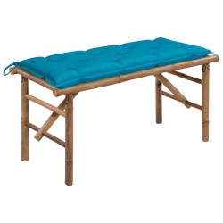 VIDAXL Folding Garden Bench With Cushion 118 Cm Bamboo