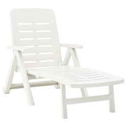 VIDAXL Folding Sun Lounger Plastic In White