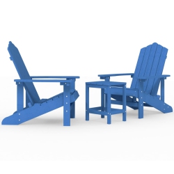VIDAXL Garden Adirondack Chairs With Table HDpe Aqua In Blue