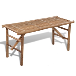 VIDAXL Folding Garden Bench 118 Cm Bamboo