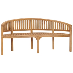 VIDAXL Banana Bench, Indoor/outdoor, Fine Sanded Finish, Solid Teak Wood 26"x70.9"x33.9" In Brown