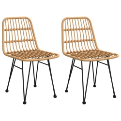 VIDAXL Garden Chairs 2 PCs 48X62X84 Cm Pe Rattan