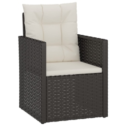 VIDAXL Garden Armchair With Cushions Poly Rattan In Black