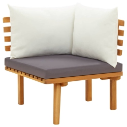 VIDAXL Garden Corner Sofa With Cushions Solid Acacia Wood