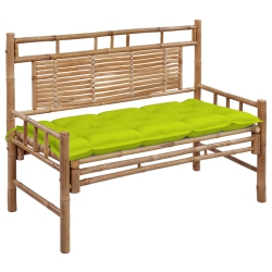 VIDAXL Garden Bench With Cushion 120 Cm Bamboo