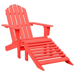 VIDAXL Garden Adirondack Chair With Ottoman Solid Fir Wood In Red