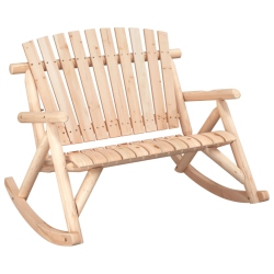 VIDAXL 2-Seater Garden Rocking Bench 123X96X102 Cm Solid Wood Spruce