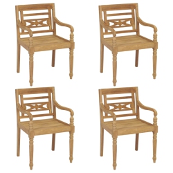 VIDAXL Batavia Chairs 4 PCs Solid Teak Wood