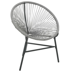 VIDAXL Garden Moon Chair Poly Rattan In Grey
