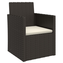 VIDAXL Garden Armchair With Cushion Poly Rattan In Black