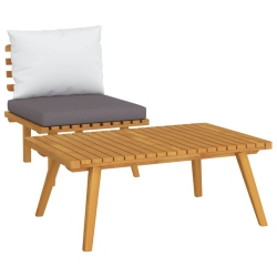 VIDAXL 2 Piece Garden Lounge Set With Cushions Solid Acacia Wood
