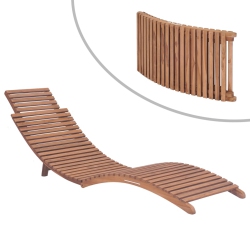 VIDAXL Folding Sun Lounger Solid Teak Wood