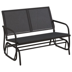 VIDAXL Garden Glider Bench 120.5X76X86.5 Cm Textilene&steel In Black