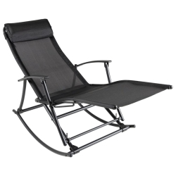 VIDAXL Garden Rocking Chair Steel And Textilene In Black