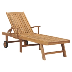VIDAXL Sun Lounger Solid Teak Wood