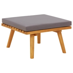 VIDAXL Garden Footstool With Cushion 60X60X29 Cm Solid Acacia Wood