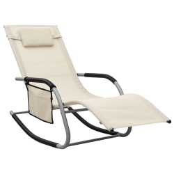 VIDAXL Sun Lounger Textilene Cream And In Grey