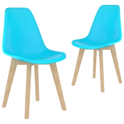 VIDAXL Dining Chairs 2 PCs Plastic In Blue