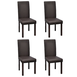 VIDAXL Dining Chairs 4 PCs Faux Leather In Brown
