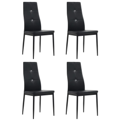 VIDAXL Dining Chairs 4 PCs Faux Leather In Black