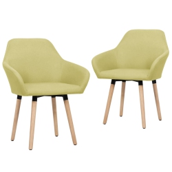 VIDAXL Dining Chairs 2 PCs Fabric In Green